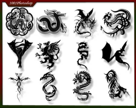 Tribal dragon tattoo designs. Hundreds for free.